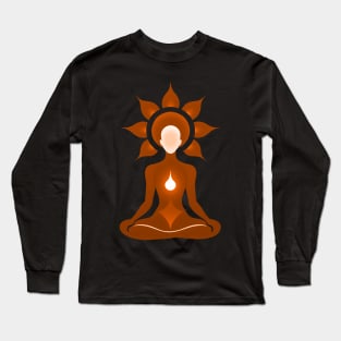 Aura Orange Meditation 07 Long Sleeve T-Shirt